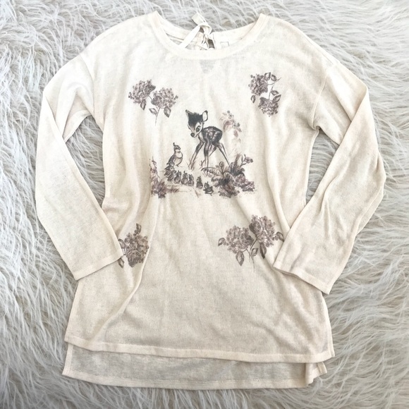 Lc Lauren Conrad Sweaters Lc Lauren Conrad Disney Bambi Sweater Top Cream Poshmark